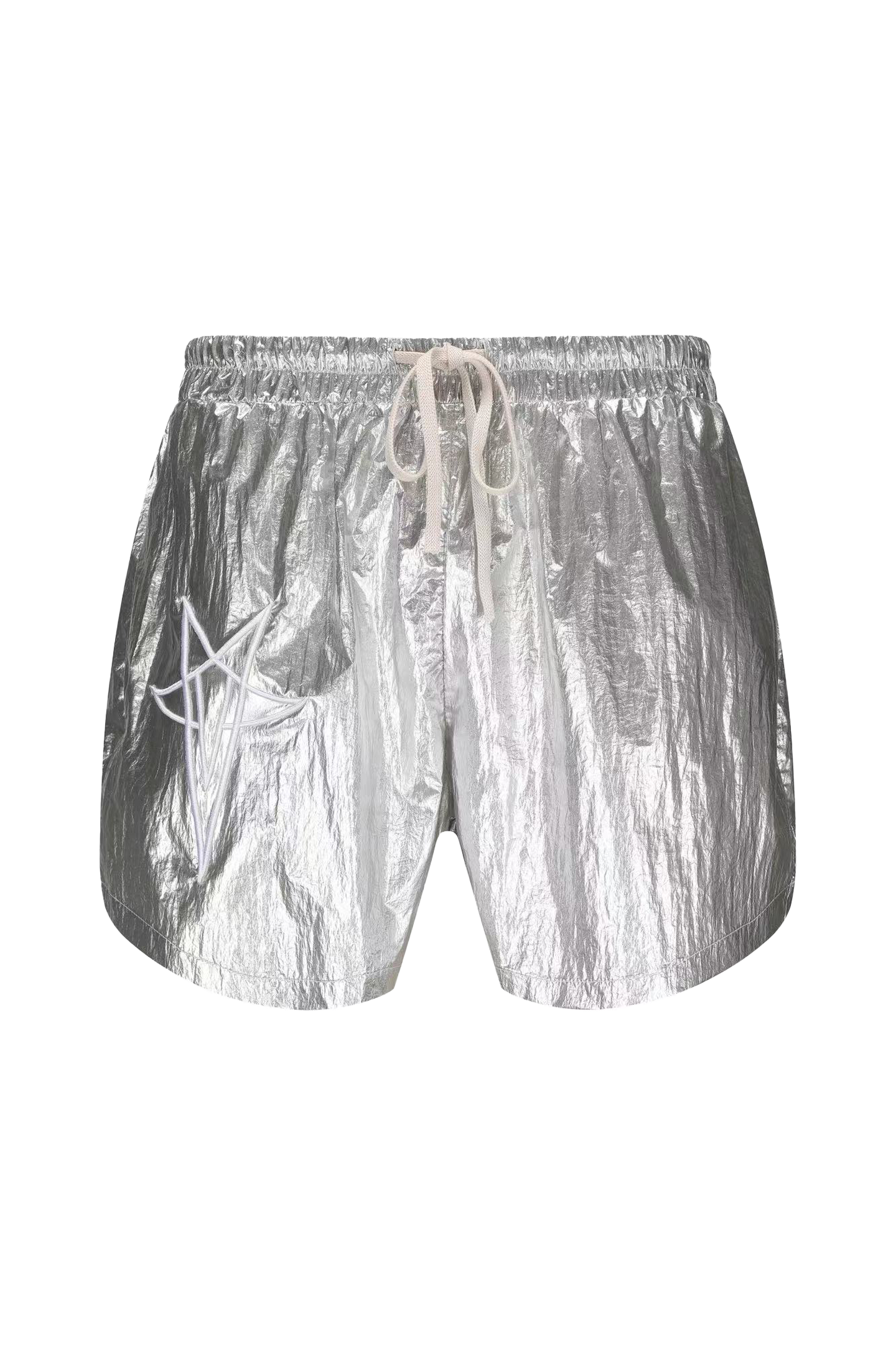 Disark Five-pointed Star Embroidered Metallic Nylon Shorts