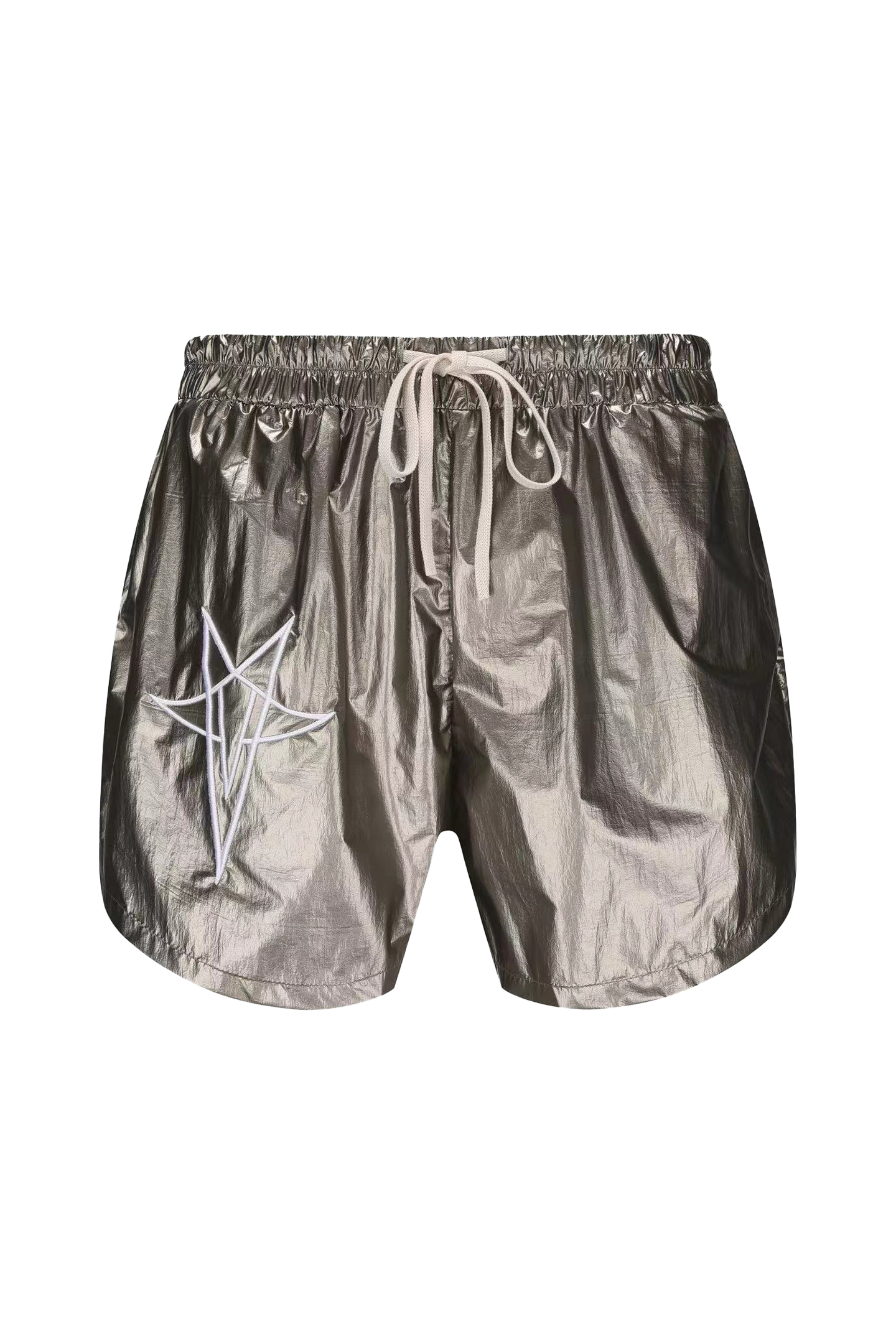 Disark Five-pointed Star Embroidered Metallic Nylon Shorts